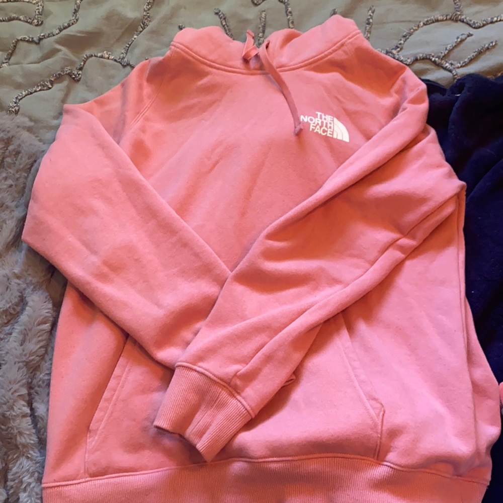 Pink north face sweatshirt
